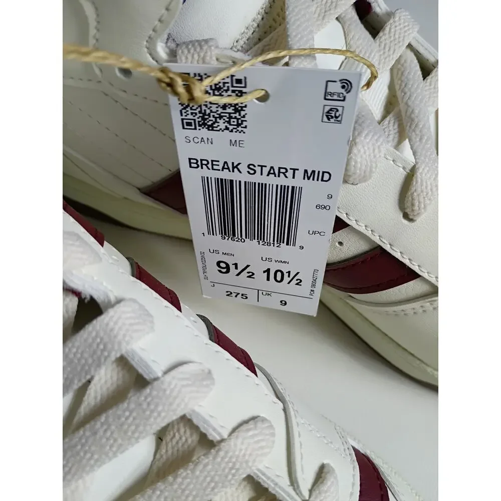 Adidas Breakstart Mid White Burgundy Retro Sneakers